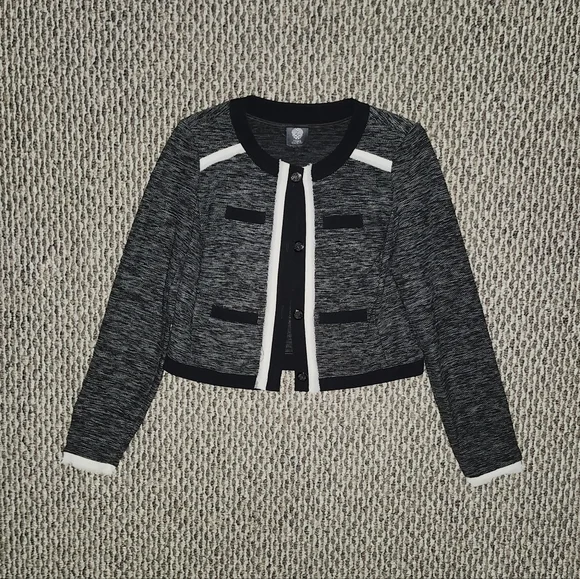 Vince Camuto Grey Black Tweed Blazer Jacket - Picture 5 of 6